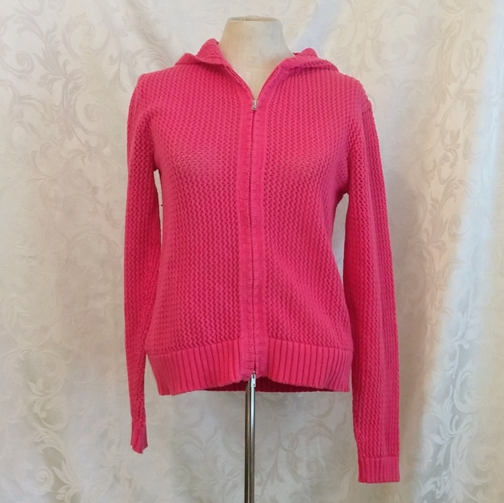 Coldwater Creek Pink Zip-up Hooded Sweatshirt